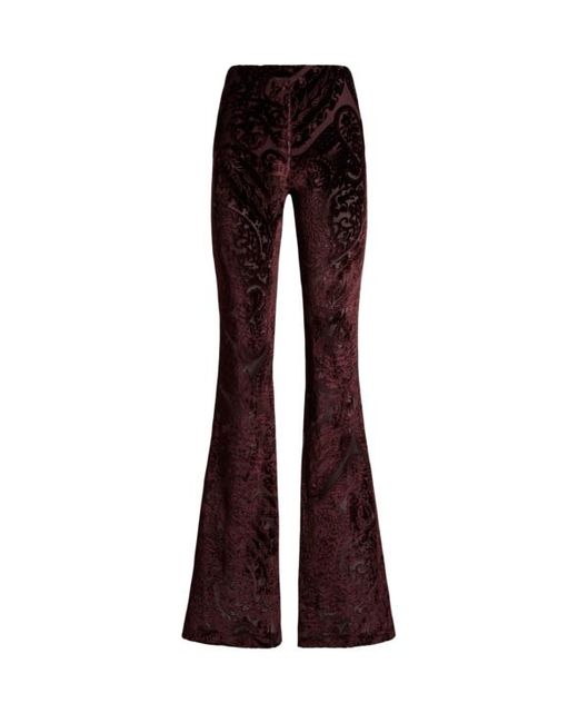 Etro Purple Jacquard Chenille Trousers With Lace Effect