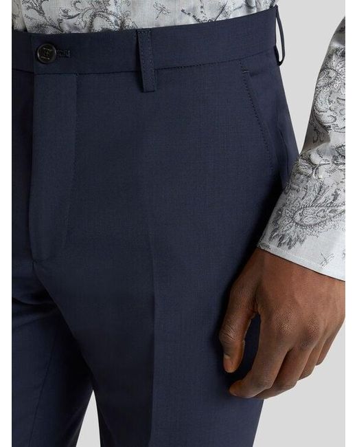 Etro Blue Tailored Wool Trousers for men
