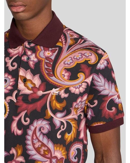 Polo Paisley Fleuri, Homme, Taille Etro pour homme en coloris Red