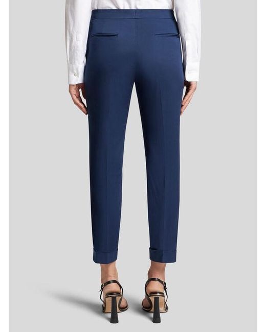 Pantalon Cropped En Coton Stretch, Femme, Taille Etro en coloris Blue