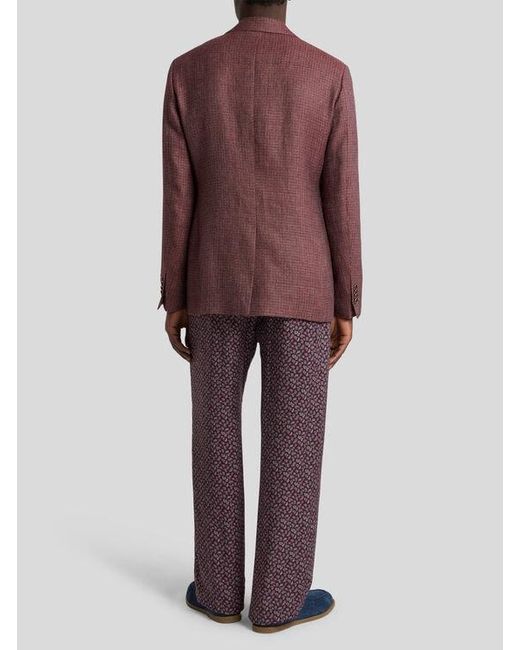 Etro Brown Single-Breasted Wool Mouliné Jacket for men
