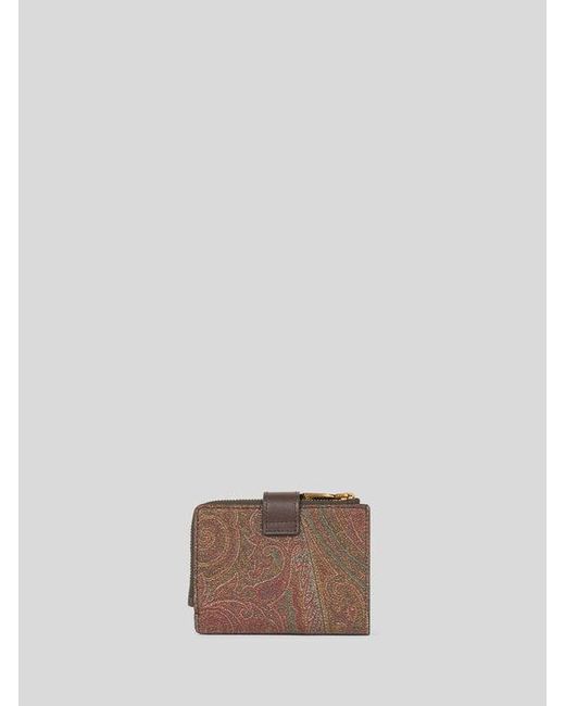 Etro Brown Arnica Wallet With Pegaso Detail