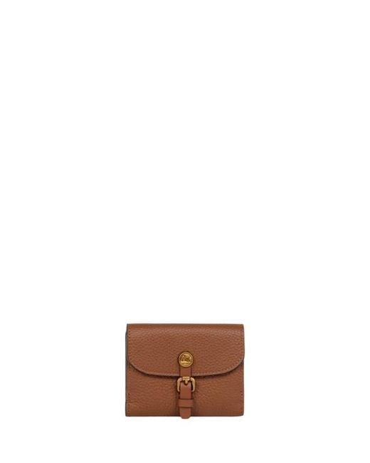 Etro Brown Small Tumbled Leather Pony Wallet