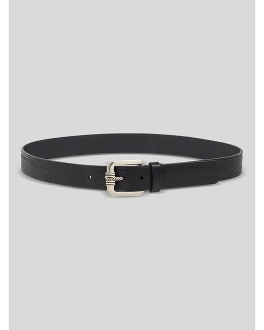 Etro Black Leather Belt With Engraved Motif for men