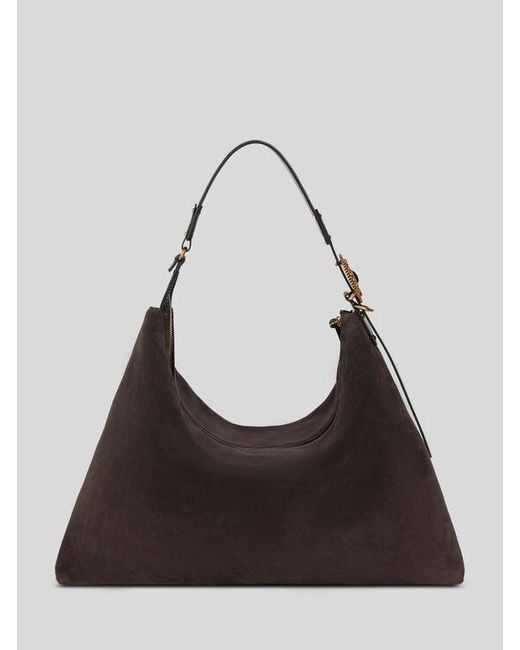 Etro Black Large Suede Rosette Bag