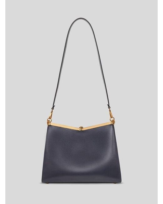 Etro Blue Large Leather Vela Bag