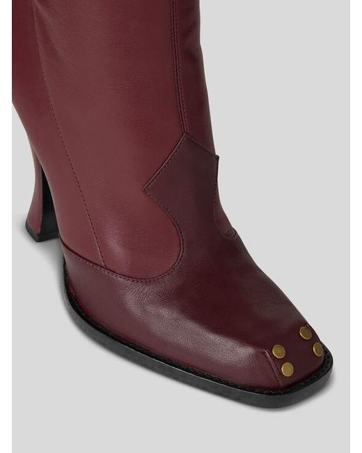 Etro Red High Leather Boots