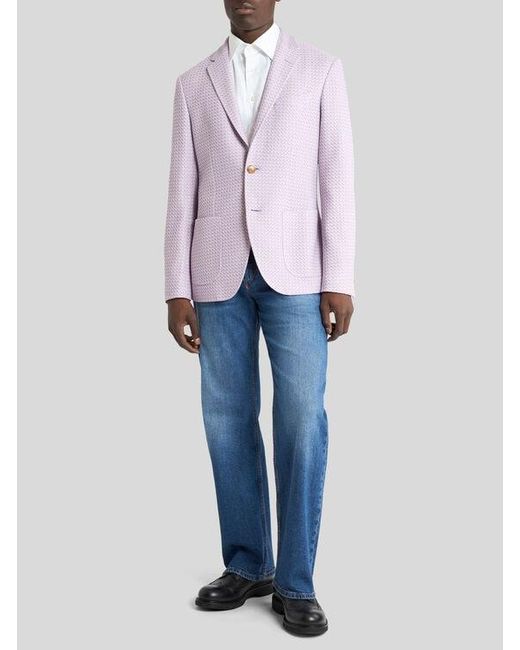 Etro Purple Cotton Jersey Blazer for men