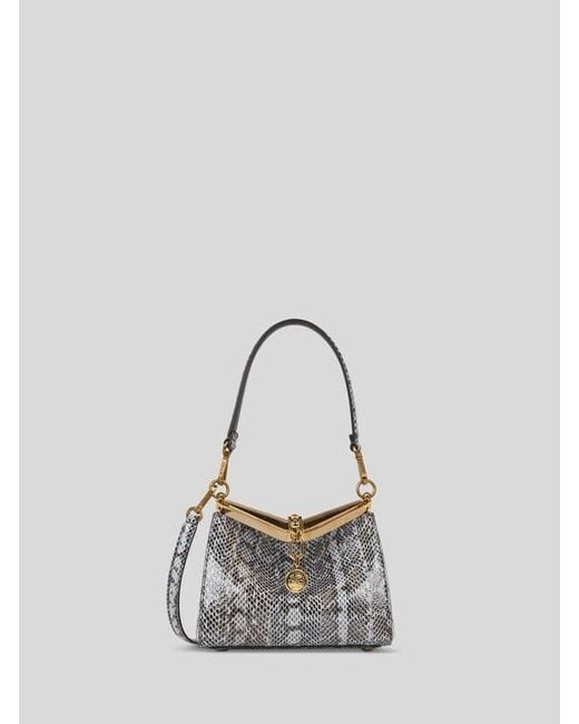 Etro Blue Small Elaphe Leather Vela Bag