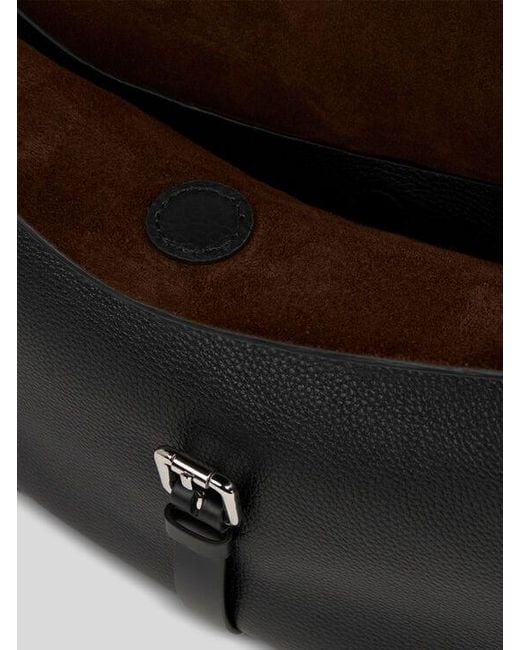Etro Black Maxi Tumbled Leather Pony Bag for men
