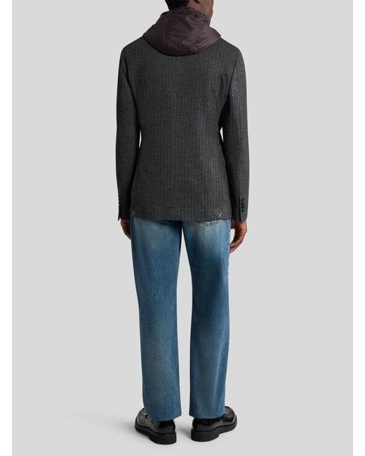 Etro Black Blazer With Removable Bib for men