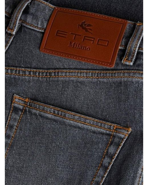 Etro Blue Flared Jeans With Pegaso Buttons