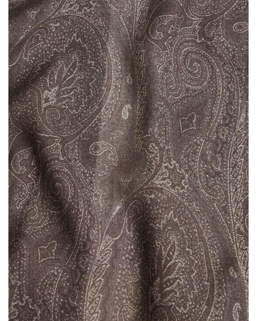 Etro Gray Silk Paisley Shirt for men