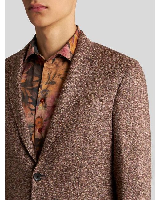 Etro Mixed Wool Jacket in Brown for Men | Lyst UK