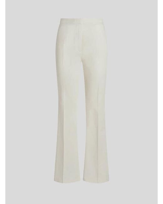 Etro White Flared Stretch Cotton Trousers