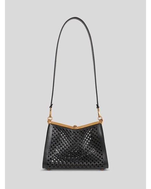 Etro Black Medium Vela Bag With Cut-Outs