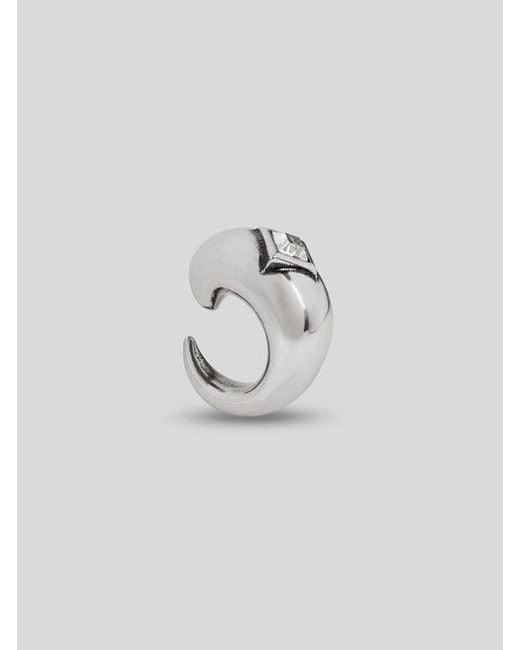 Etro White Cuff Earrings With Stone