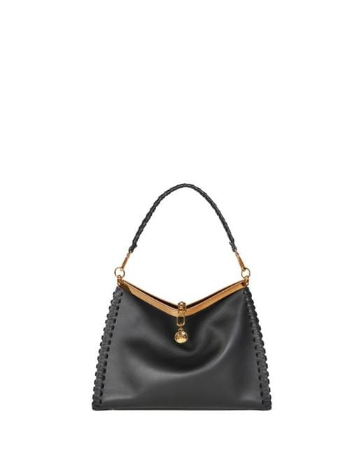 Etro Black Large Vela Bag With Thread Work