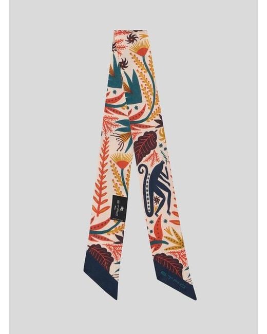 Etro White X Tabby Booth Silk Twill Paisleyina With Placed Print