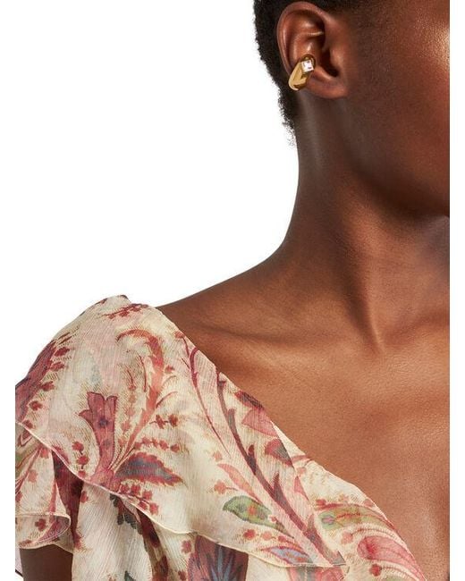 Etro Metallic Cuff Earrings With Stone