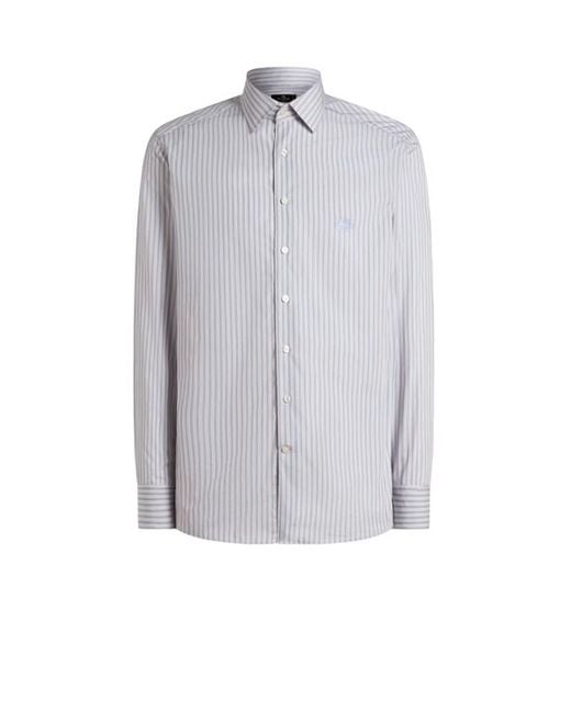 Etro Gray Striped Cotton Shirt for men