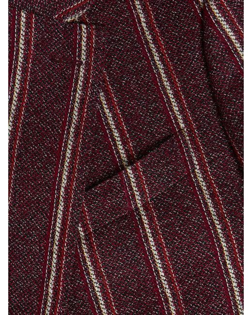 Etro Purple Striped Cotton And Wool Blazer for men