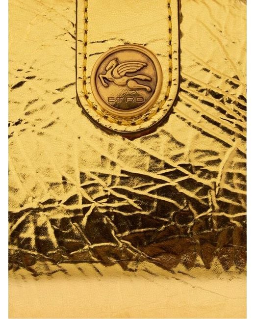 Etro Metallic Laminated Leather Wallet