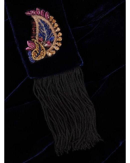 Etro Blue Velvet Paisleyina With Paisley Embellishment