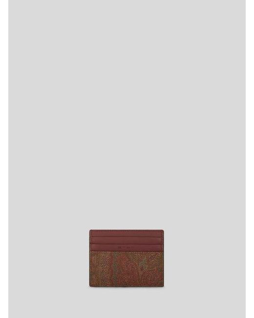 Etro Brown Arnica Card Holder for men