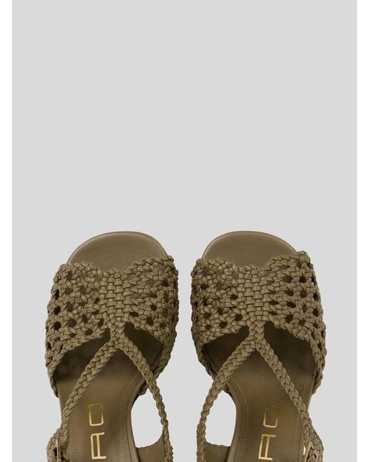 Etro Metallic Woven Sandals