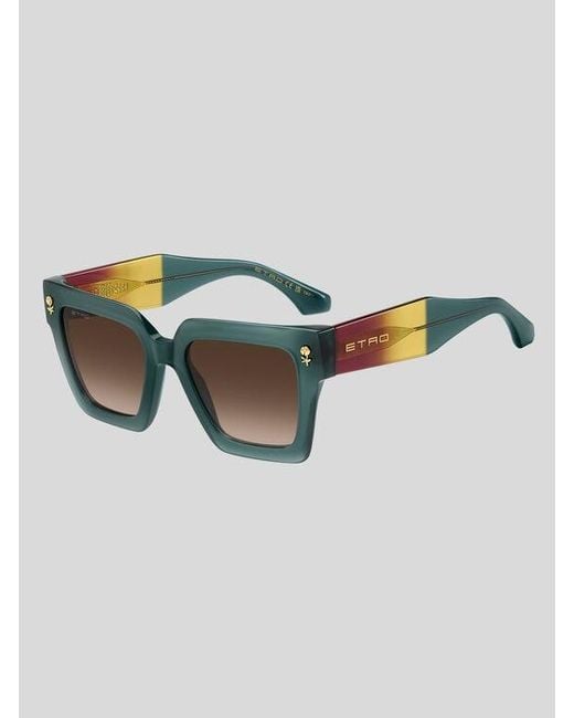 Etro Green Colour Stripes Sunglasses