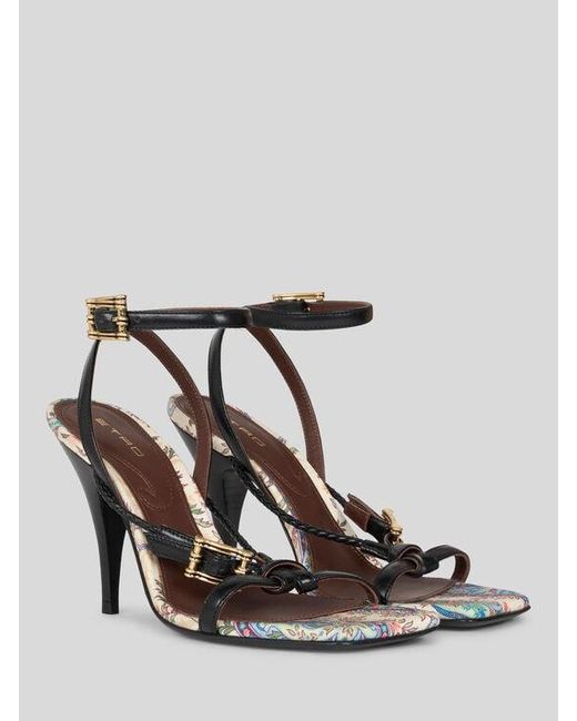 Etro Metallic High-Heeled Sandals