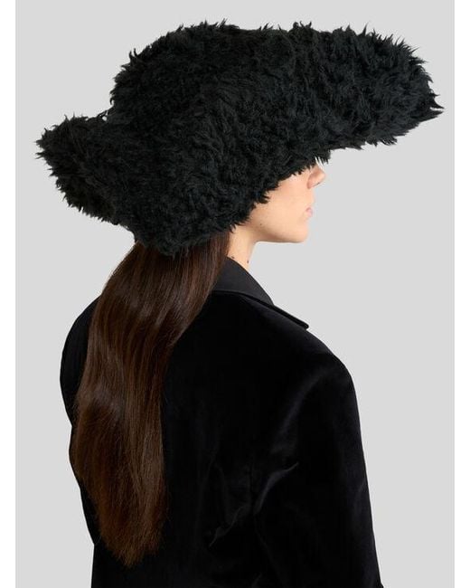 Etro Black Faux Fur Cowboy Hat