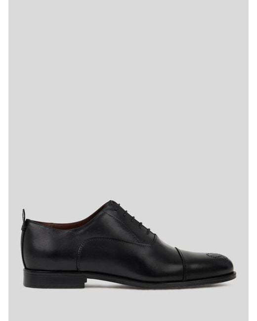 Etro Black Leather Oxford Shoes With Paisley Details for men