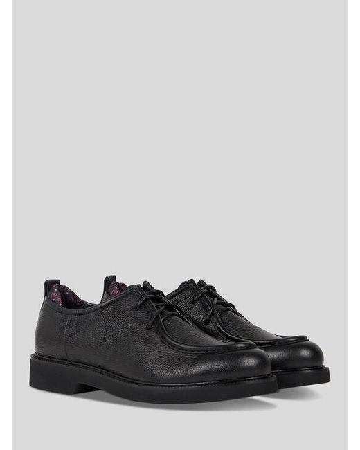 Etro Black Leather Lace-Up Shoes for men