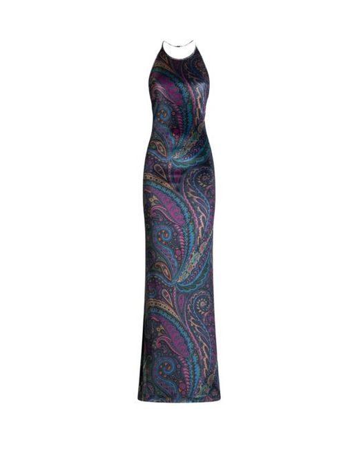Abito Lungo Con Stampa Paisley, Donna, Taglia di Etro in Blue