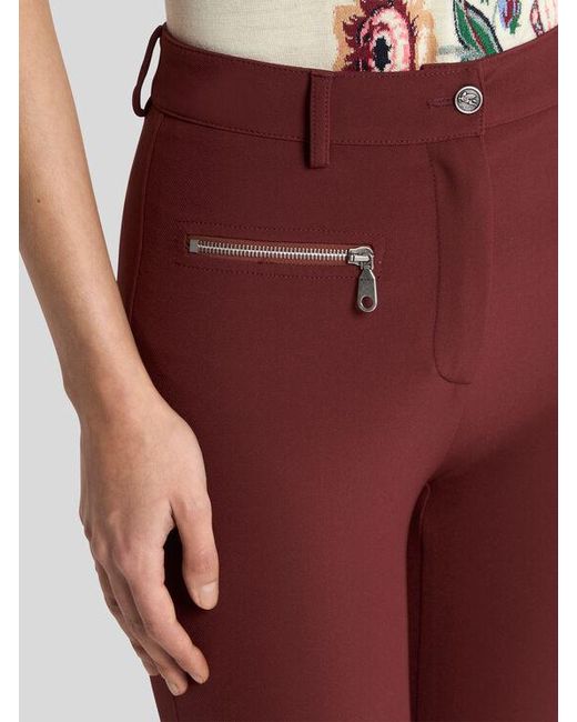 Pantalon Ajusté Zippé, Femme, Taille Etro en coloris Red