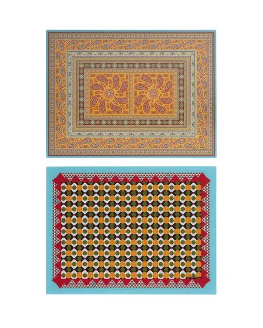 Set Di Due Sottopiatti Con Motivi di Etro in Yellow