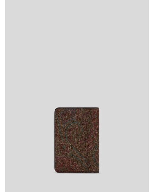Etro Brown Arnica Document And Card Holder for men