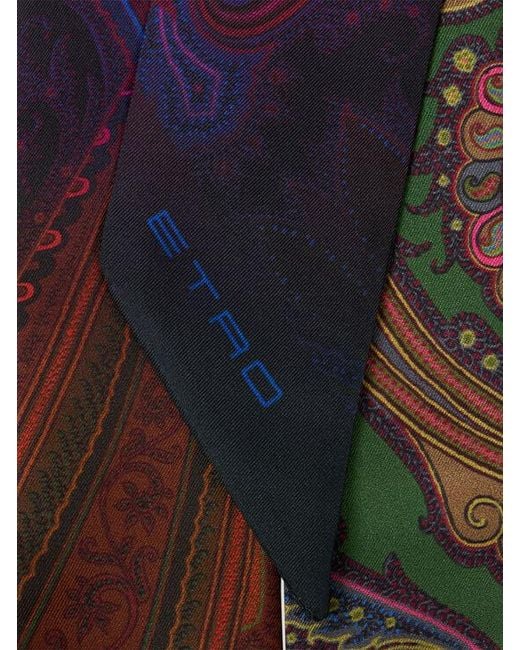 Etro Multicolor Silk Twill Paisleyina With Degradé Motif