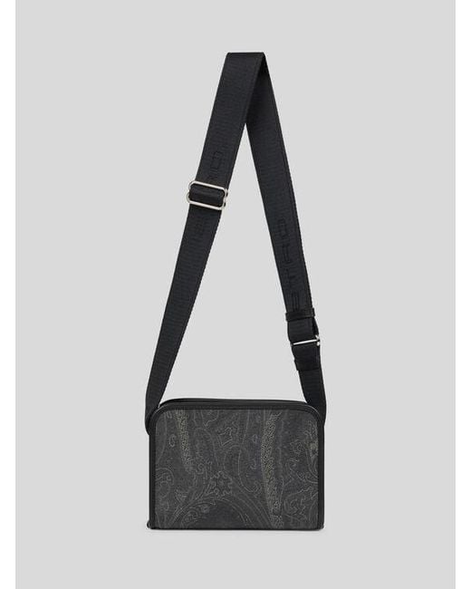 Etro Black Arnica Camera Case With Shoulder Strap for men
