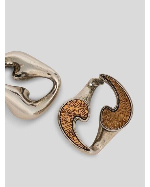 Etro Multicolor Dual-Finish Paisley Earrings