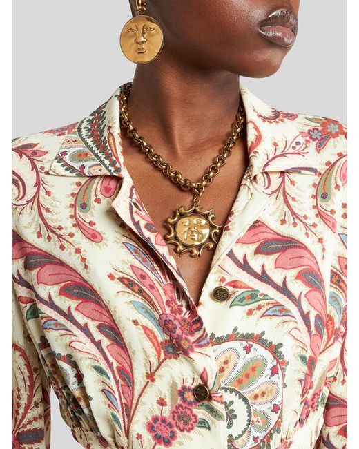 Etro Metallic Necklace With Sun And Rays