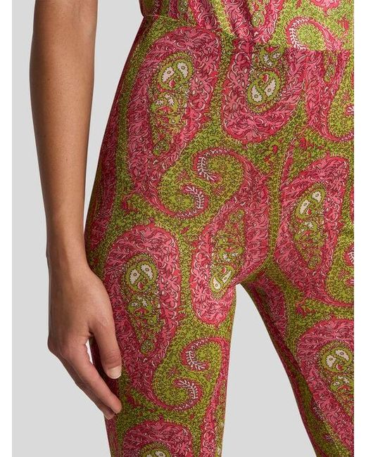 Etro Multicolor Flared Trousers With Paisley Foliage Motif