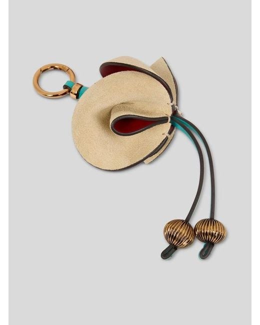 Etro White Suede Flower Charm