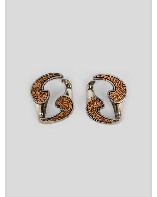 Etro Multicolor Dual-Finish Paisley Earrings