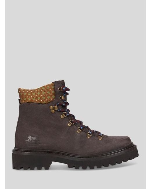Etro Brown Trekking Ankle Boots for men