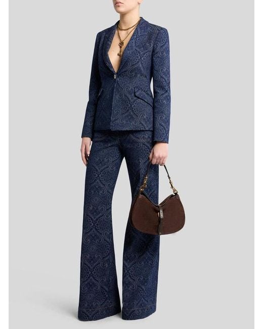 Etro Blue Denim Jacquard Jacket