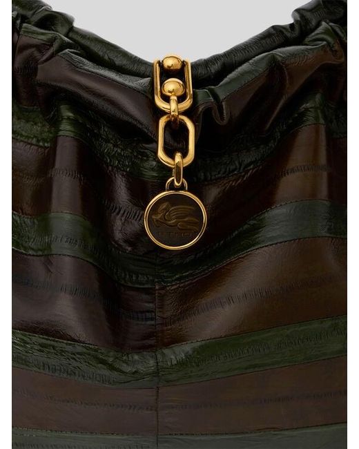 Etro Black Medium Vela Blossom Bag