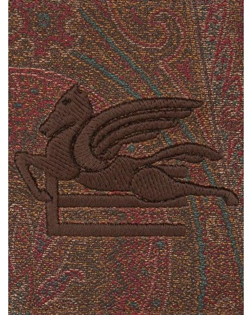 Etro Brown Small Arnica Pouch With Pegaso Detail for men